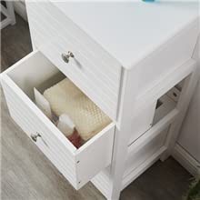 Narrow White Storage Cabinet with 3 Drawers