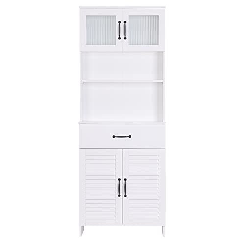 63" Freestanding Cabinet,Bathroom Storage Cabinet with Double Doors and Drawers