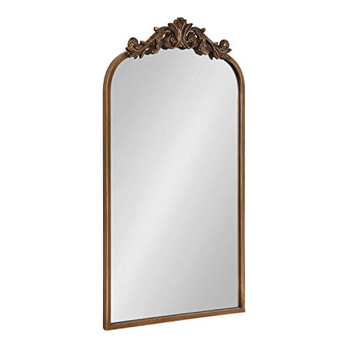 Arendahl Traditional Arch Mirror, 19" x 30.75" , Gold, Baroque Inspired Wall Decor