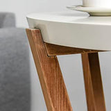 Modern Round Side Table, Boho Pedestal Table for Decorative Display