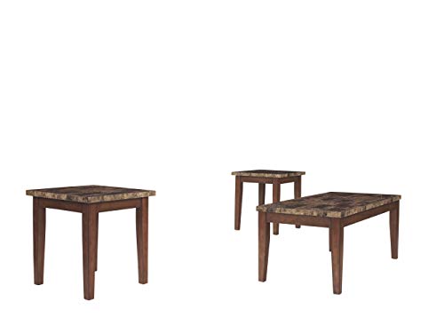 Theo Contemporary Faux Marble 3-Piece Occasional Table Set