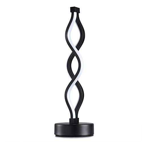 Infinity Spiral LED Table Lamp Black, Dimmable Metallic Beside Lamp