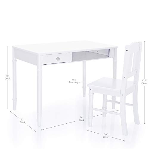Dahlia Desk and Chair Set - White