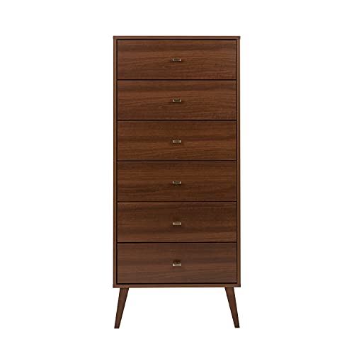 Prepac Milo Mid Century Modern Tall Chest, 6-Drawer, Cherry