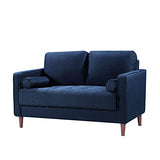 Lexington Loveseat, 52.4" W x 31.1" D x 33.5" H, Navy Blue