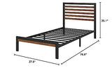 Kai Bamboo and Metal Platform Bed Frame with Headboard / No Box Spring Needed