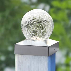 4x4 Solar Post Cap Lights Deck Fence Outdoor Railing Lights Decorative Solar Powered Gazing Ball Caps