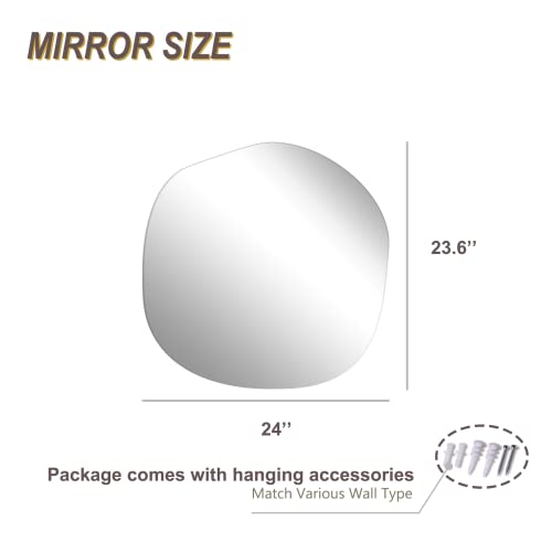 Irregular Bathroom Mirror for Wall, Asymmetrical Wall Mirror for Living Room