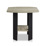 Simple Design End Table, 2-Pack, French Oak Grey/Black