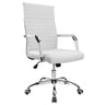 Ribbed Office Desk Chair Mid-Back PU Leather