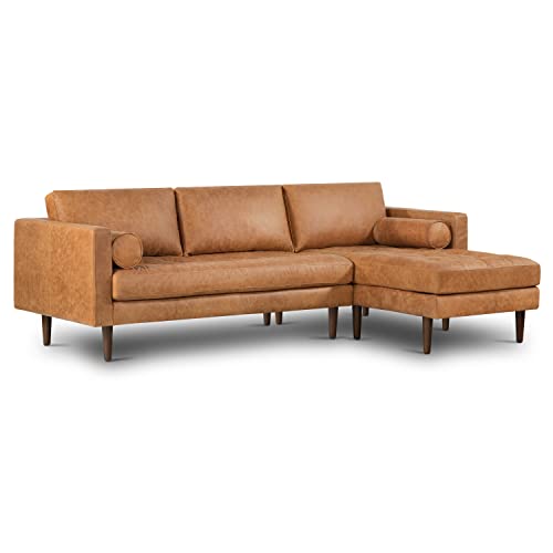 Napa Leather Couch, Right-Facing Sectional Leather Sofa