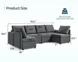 Modular Sofa, Sectional Couch U Shaped Sofa Couch with Storage