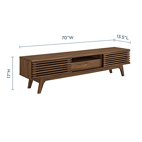 70" Mid-Century Modern Low Profile Entertainment TV Stand