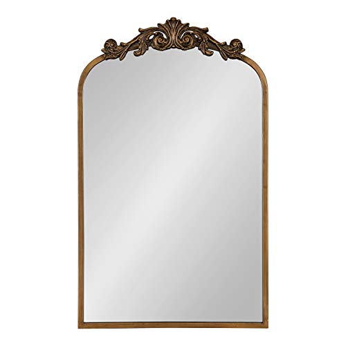 Arendahl Traditional Arch Mirror, 19" x 30.75" , Gold, Baroque Inspired Wall Decor