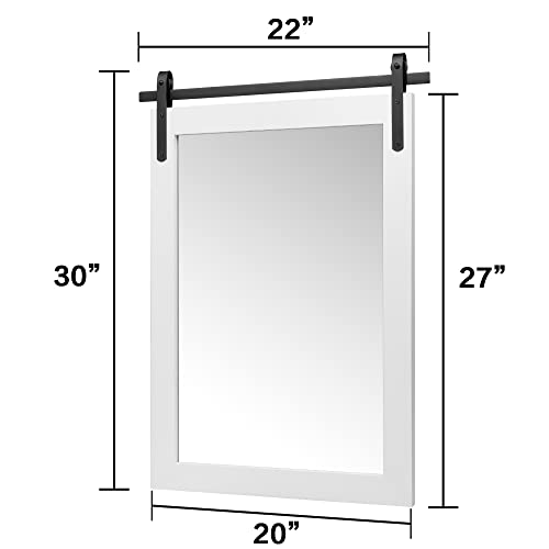 Farmhouse Wall Mirror Rustic Horizontal Wood Framed Bathroom Mirror