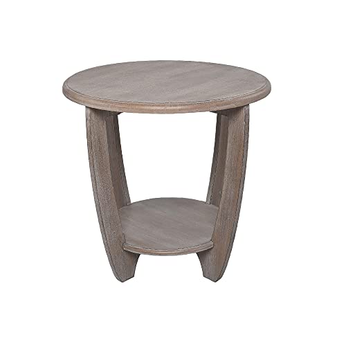 Rustic Farmhouse end Table with Storage Shelf, French Country Accent Side Table
