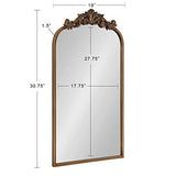 Arendahl Traditional Arch Mirror, 19" x 30.75" , Gold, Baroque Inspired Wall Decor