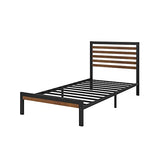 Kai Bamboo and Metal Platform Bed Frame with Headboard / No Box Spring Needed