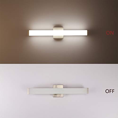 Bathroom Vanity Light Brushed Nickel Square LED 24 inch 14W 4000K Natural White Light