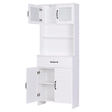 63" Freestanding Cabinet,Bathroom Storage Cabinet with Double Doors and Drawers