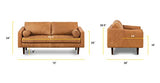 Napa 72" Apartment Sofa in Full-Grain Pure-Aniline Italian Leather, Cognac Tan