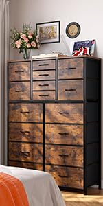 Dresser for Bedroom with 16 Drawer, Dressers & Chests of Drawers