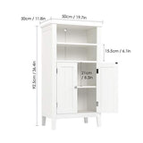 Bathroom Floor Cabinet, Double Door Storage Organizer with Shelves