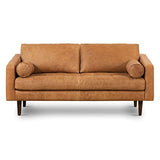 Napa 72" Apartment Sofa in Full-Grain Pure-Aniline Italian Leather, Cognac Tan