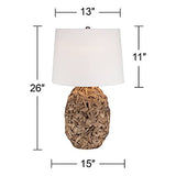 Nantucket Tropical Coastal Contemporary Table Lamp 26" High Rustic Natural Seagrass