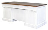 Durham Double Pedestal Executive Desk, White