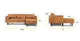 Napa Leather Couch, Right-Facing Sectional Leather Sofa