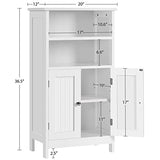 Bathroom Floor Cabinet, Free Standing Cabinet with Double Door and Adjustable Shelves