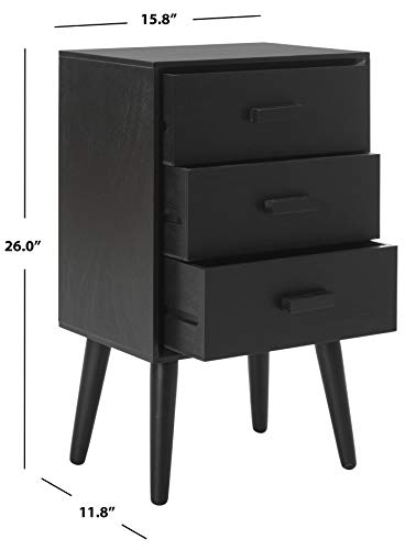 Safavieh Home Pomona Modern Black 3-drawer Chest