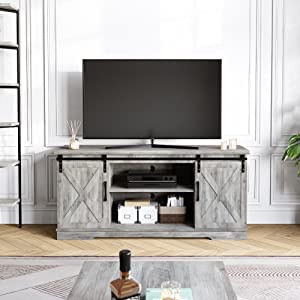 TV Stand for 65 Inch TV, Farmhouse Entertainment Center TV Console Table