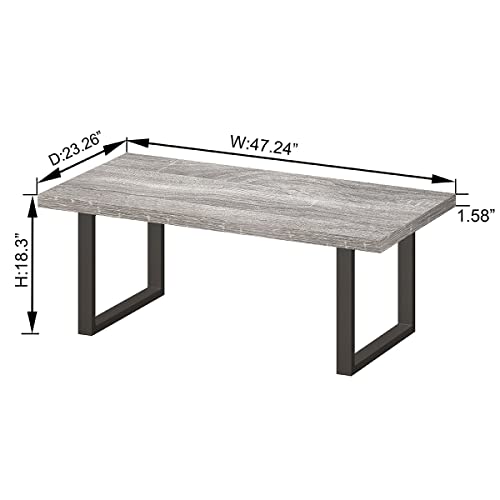 Wood and Metal Simple Industrial Modern Center Table