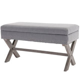 Bedroom Storage Ottoman Bench Fabric Upholstered Bed Bench Accent Hallway Bench