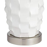 Brad Modern Coastal Style Accent Table Lamps 24.5" High Set of 2 LED Scalloped White