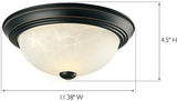 Traditional 2 Pack 2-Light Indoor Dimmable Ceiling Light with Alabaster Glass