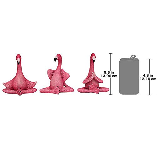 QL60051 The Zen of Pink Flamingos Yoga Statues