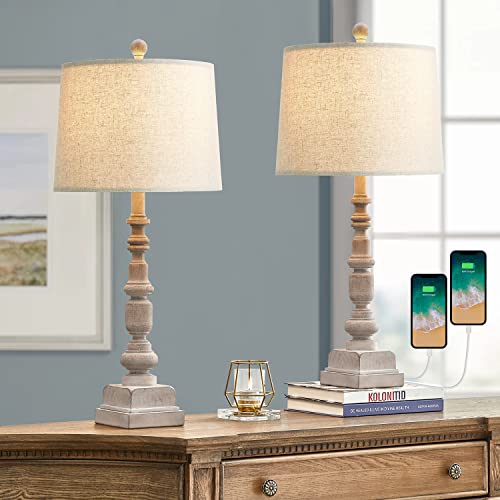 Oneach Vintage Table Lamps with Dual USB Port