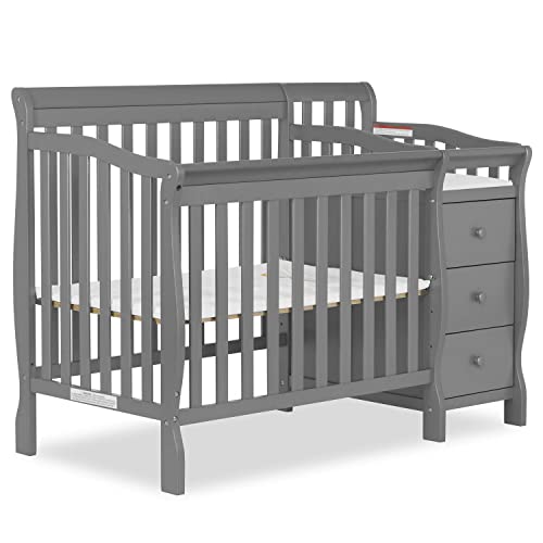 Jayden 4-in-1 Mini Convertible Crib And Changer in Storm Grey