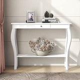 Narrow Console Table with Drawer, Chic Accent Sofa Table