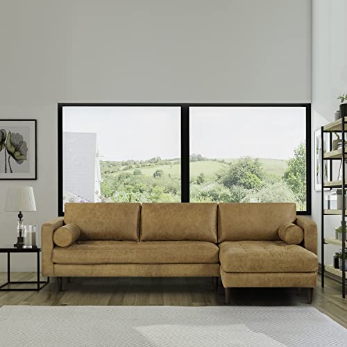 Napa Leather Couch, Right-Facing Sectional Leather Sofa