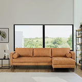 Napa Leather Couch, Right-Facing Sectional Leather Sofa