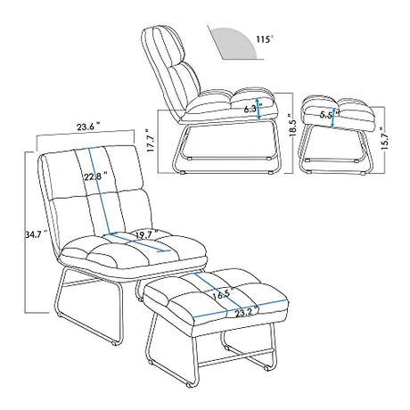 Accent Chair with Ottoman