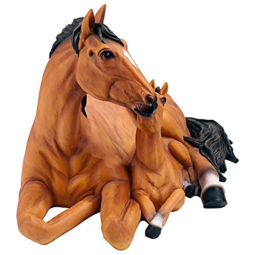 AL307690 Motherly Love Pony Foal and Mare Horse Statue, Full Color