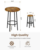 3 Piece Pub Dining Set, Modern Round bar Table and Stools