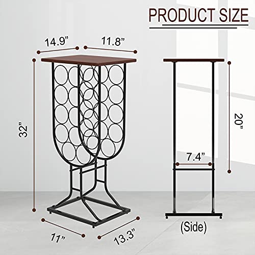 Wine Stand Rustic Style, Holds 14 Bottles of Wine Rack freestanding Floor