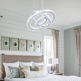 3 Ring Modern LED Crystal Chandelier Light Fixtures Round Pendant Lighting