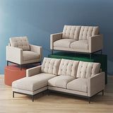 Thompson Loveseat / Tufted Cushions / Green Tea Infused Foam Cushions